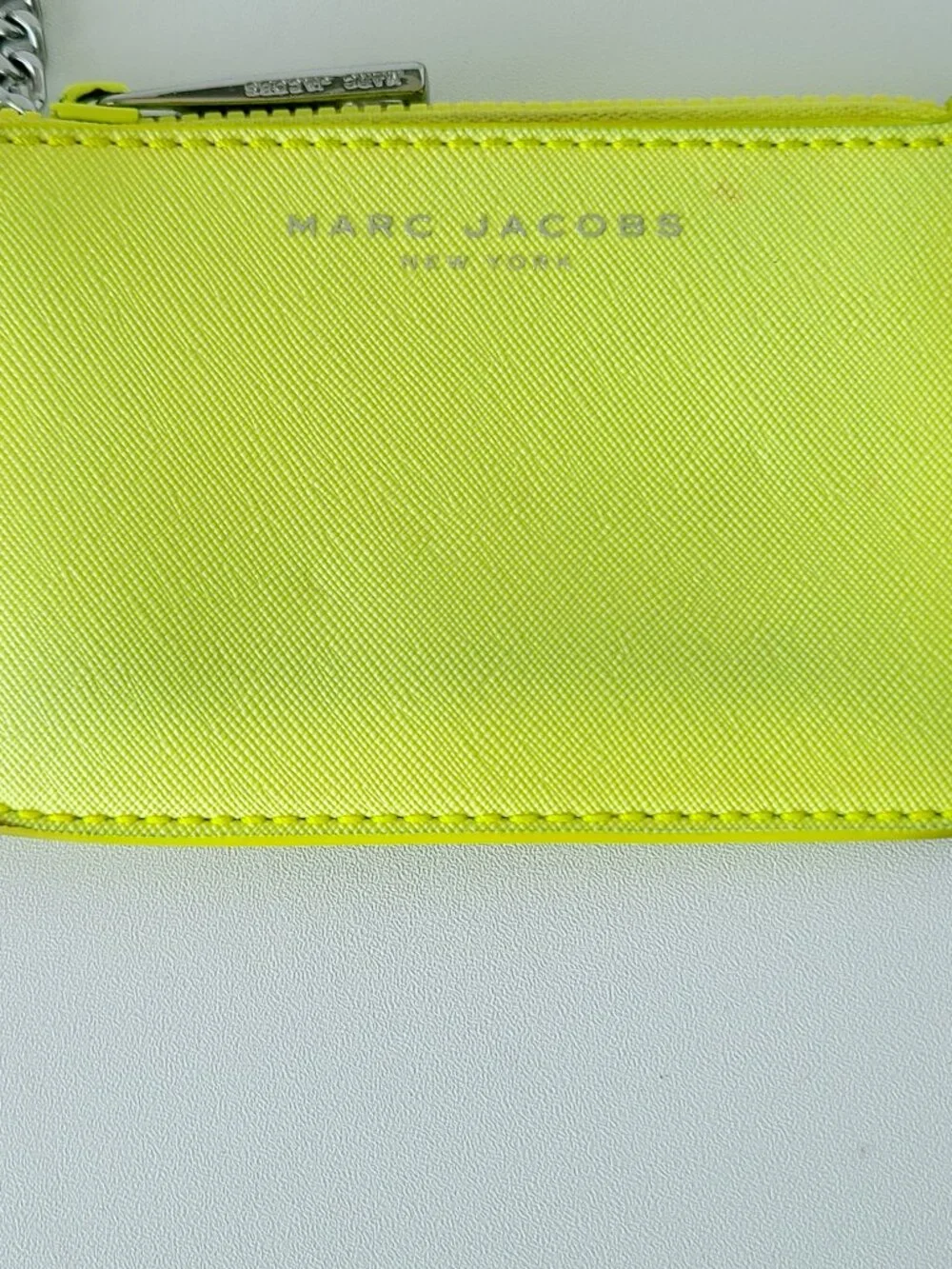 Marc Jacobs Neon Yellow Keychain Card Holder Wallet